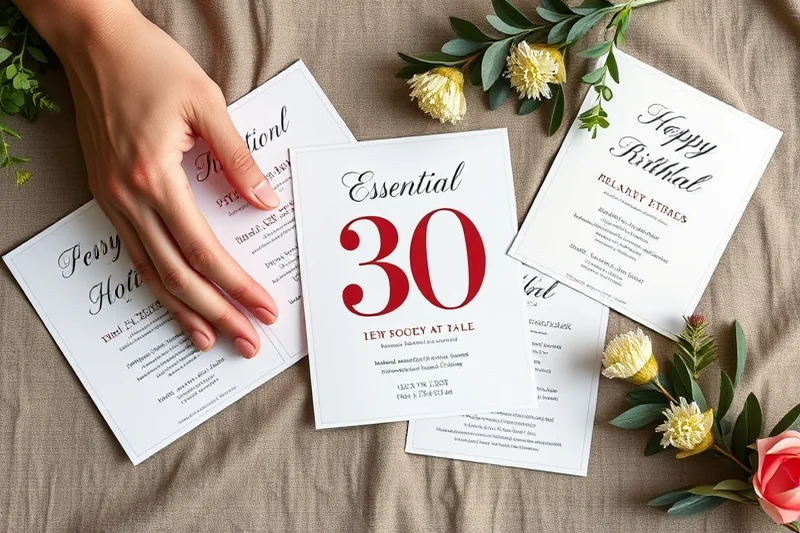 essential 30th birthday party invitations — Essential 30th Birthday Party Invitations (the finished result)